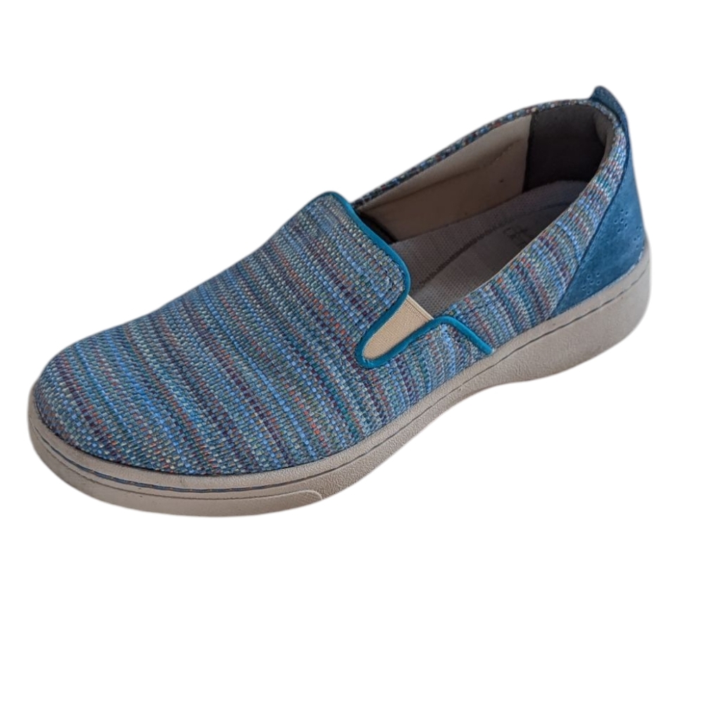 Dansko, Belle, Blue Woven Textured Slip On Sneakers 39 (US 8.5-9)